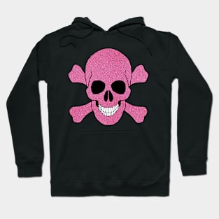 Faux Pink Glitter Skull And Crossbones Hoodie